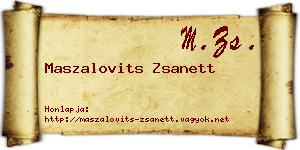 Maszalovits Zsanett névjegykártya
